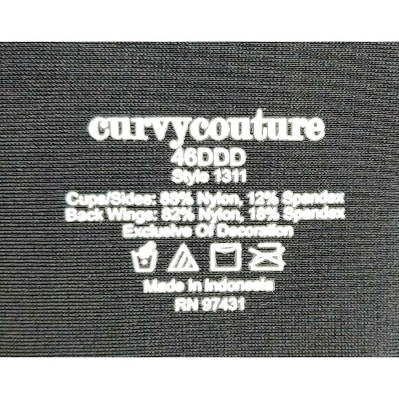 Curvy Couture 1311 Sheer Mesh Full Coverage Unlined Underwire Bra Size 46DDD - Picture 6 of 6